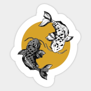 Golden Sun Koi Carps Sticker